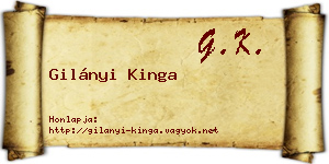 Gilányi Kinga névjegykártya